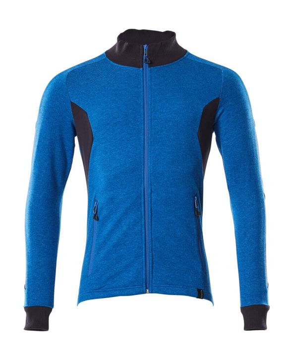 Sweatshirt mit Reißverschluss ACCELERATE azurblau/schwarzblau