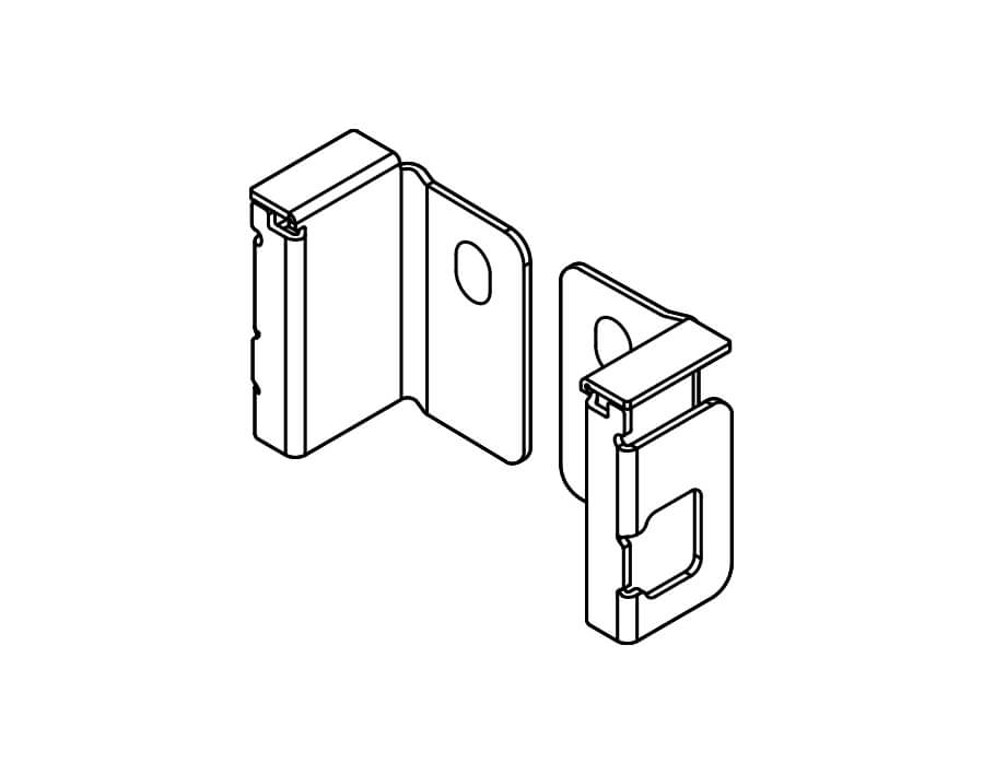 Holzrückwandhalter links/rechts Höhe N MERIVOBOX