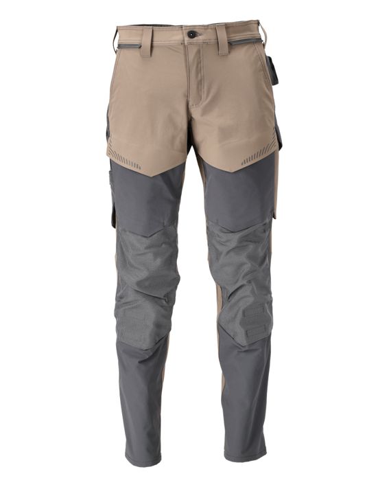 Hose mit Knietaschen CUSTOMIZED dunkles sandbeige/anthrazitgrau