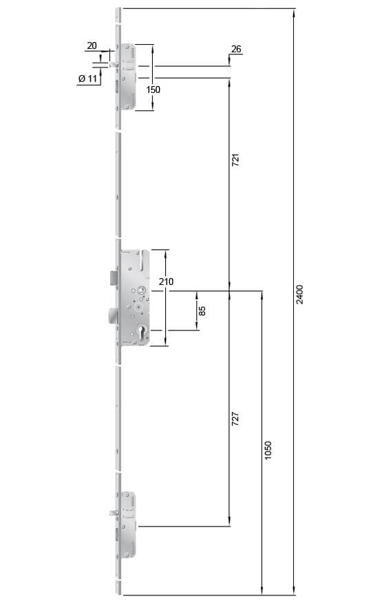 Mehrfachverriegelungsschloss AS 2300 