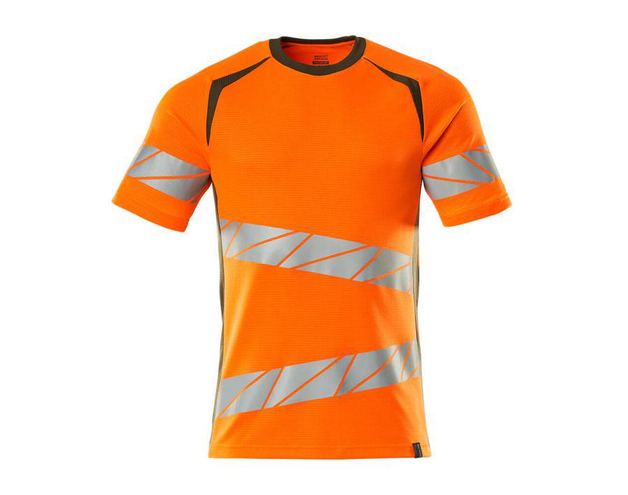 T-Shirt ACCELERATE SAFE hi-vis orange/moosgrün