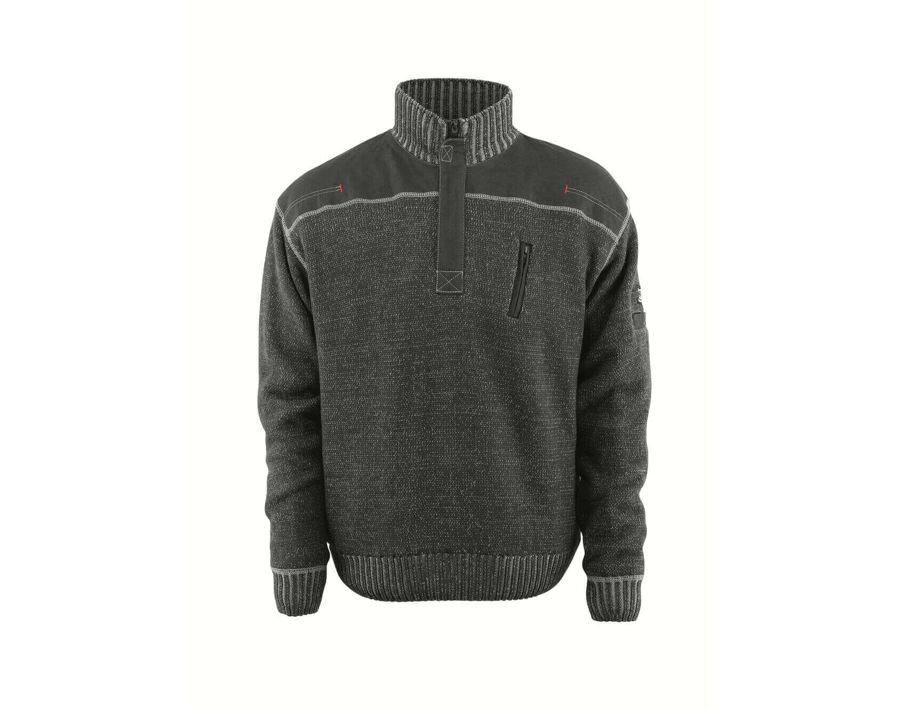 Strickpullover mit kurzem Reißverschluss FRONTLINE hellanthrazit