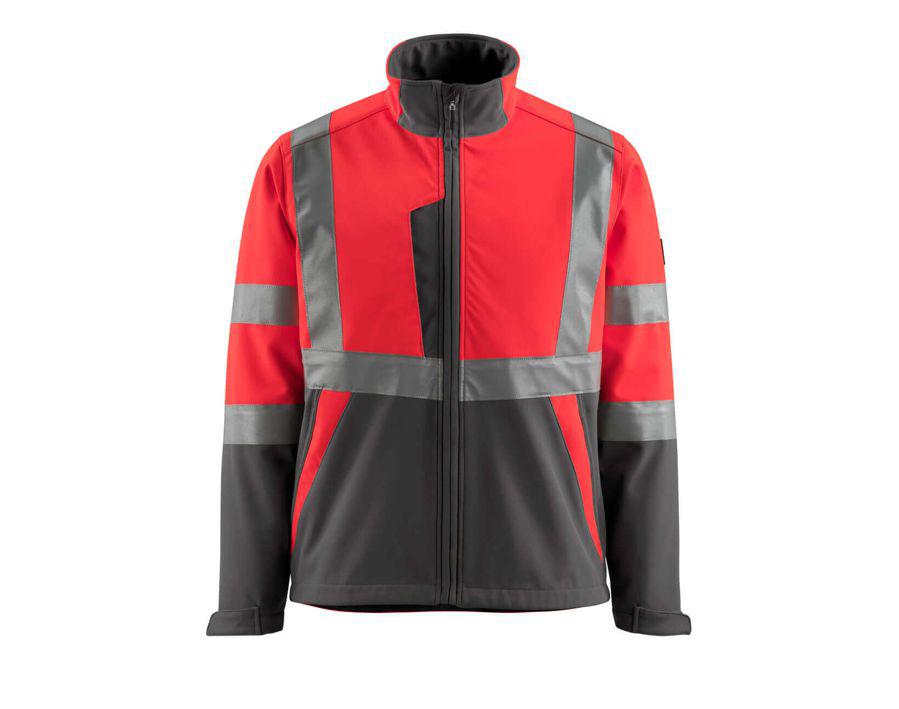 Soft Shell Jacke SAFE LIGHT hi-vis rot/dunkelanthrazit