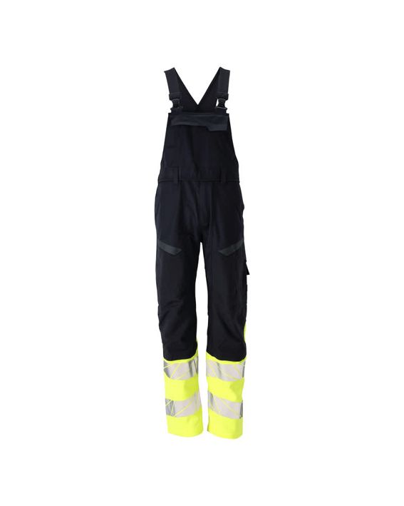Latzhose mit Knietaschen ACCELERATE MULTISAFE schwarzblau/hi-vis gelb