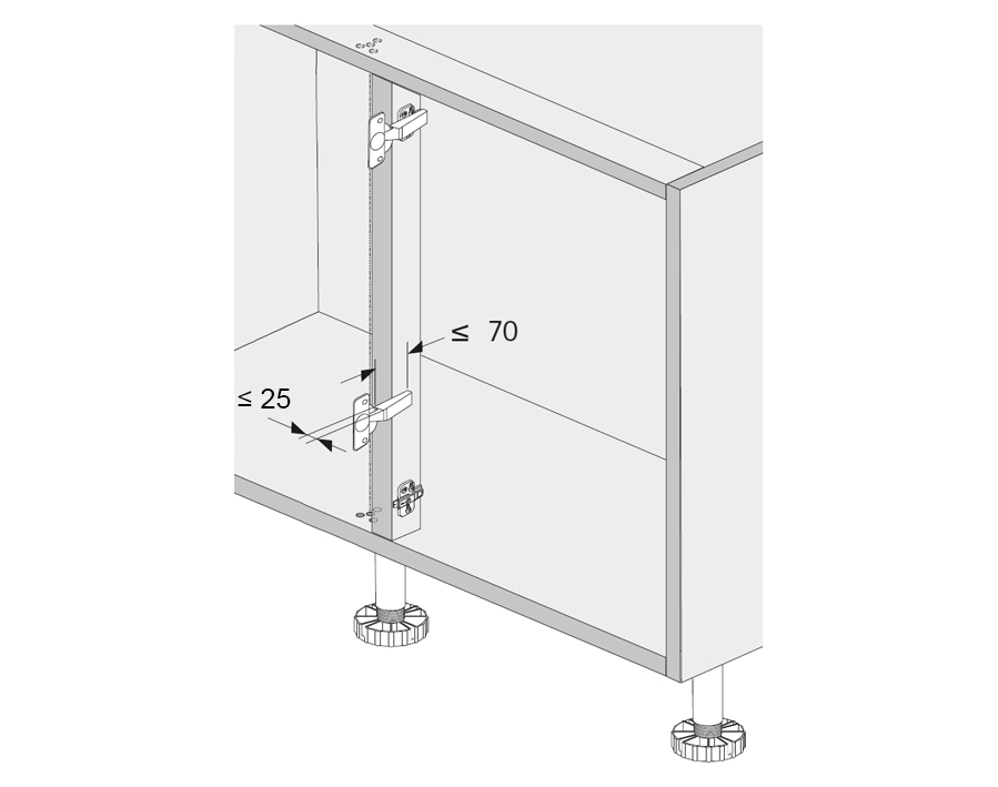 ANGOLO BASE LEMI 46135B 60 DX Codice 0670064D - ACCESSORI PER