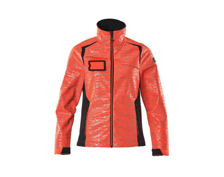 Soft Shell Jacke ACCELERATE SAFE Hi-vis rot/schwarzblau