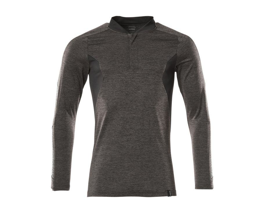 Polo-Shirt, Langarm ACCELERATE dunkelanthrazit/schwarz