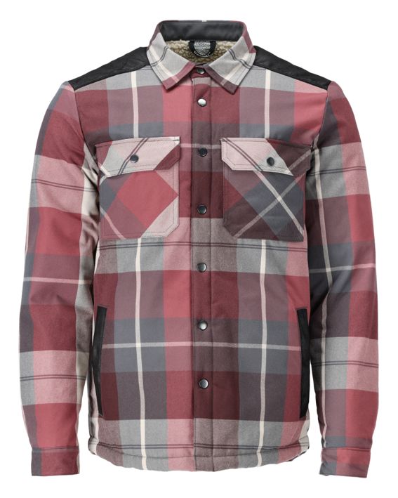 Hemd aus Flanell mit Faserpelz Futter CUSTOMIZED Bordeaux-kariert