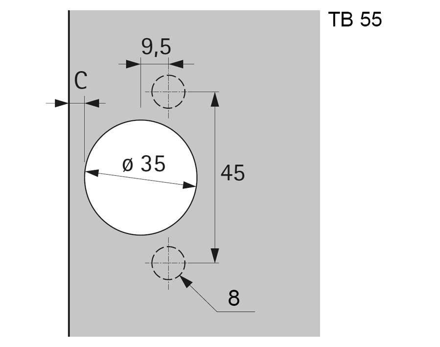 Sensys Winkelscharnier W90 ohne integrierte Dämpfung (Sensys 8639 W90)