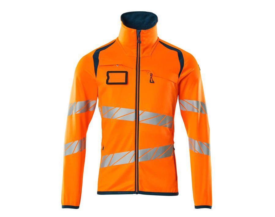 Fleecepullover mit Reißverschluss ACCELERATE SAFE hi-vis orange/dunkelpetroleum