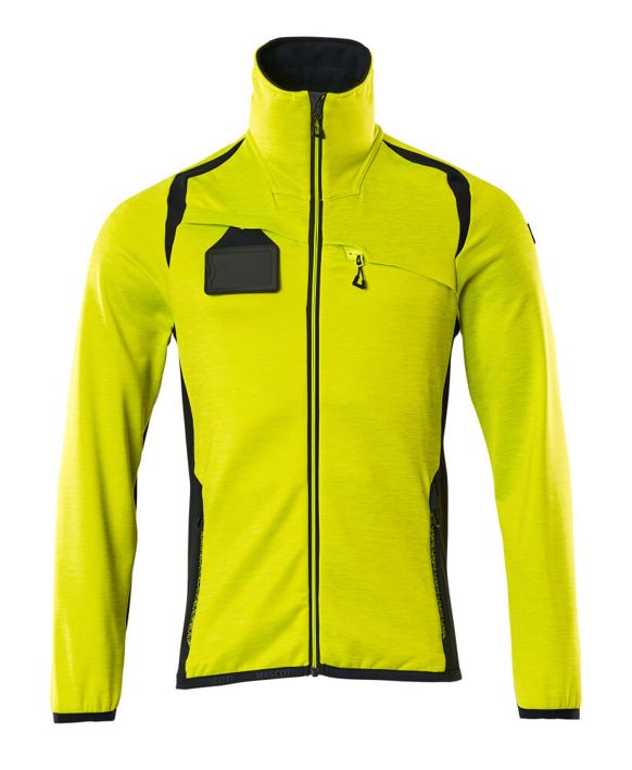 Fleecepullover mit Reißverschluss ACCELERATE SAFE hi-vis gelb/schwarzblau