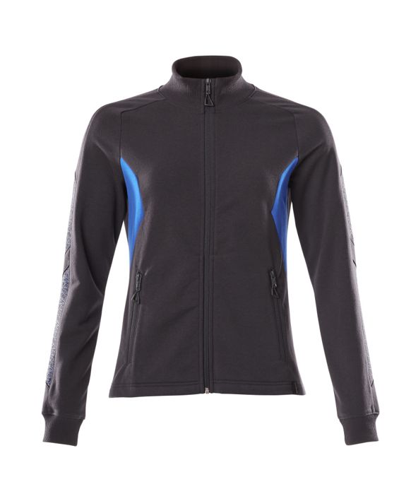 Sweatshirt mit Reißverschluss ACCELERATE schwarzblau/azurblau