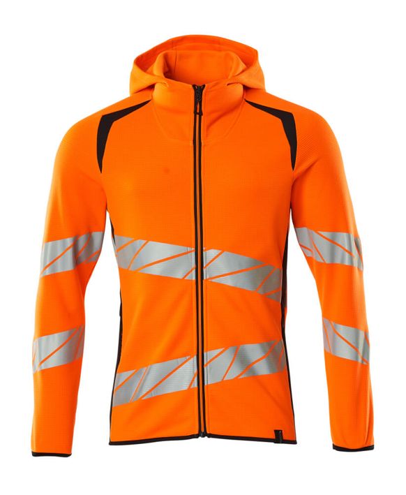 Kapuzensweatshirt mit Reißverschluss ACCELERATE SAFE hi-vis orange/schwarzblau