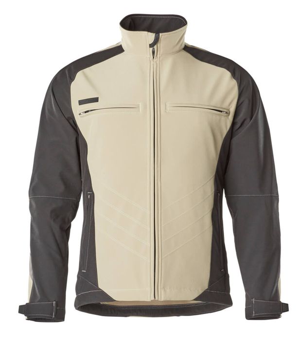 Soft Shell Jacke UNIQUE hellkhaki/schwarz