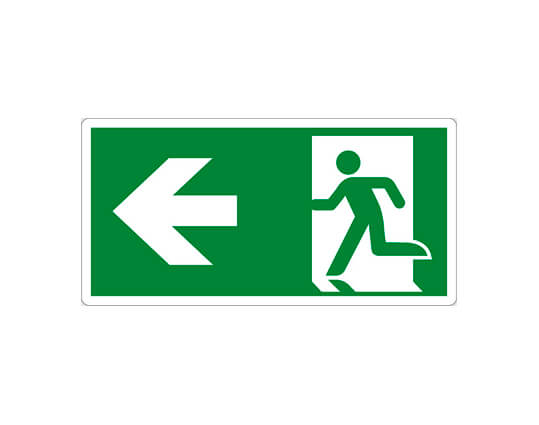 Rettungsschild:
Rettungsweg links