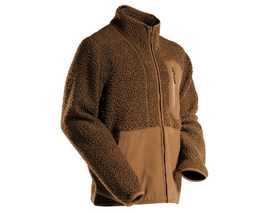 Faserpelz Jacke mit Reißverschluss CUSTOMIZED Nussbraun