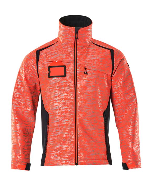 Soft Shell Jacke ACCELERATE SAFE Hi-vis rot/schwarzblau