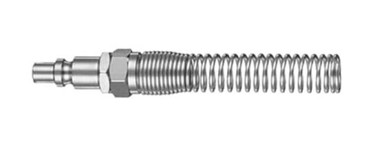 Druckluft-Stecknippel mit Knickschutz 63/MF