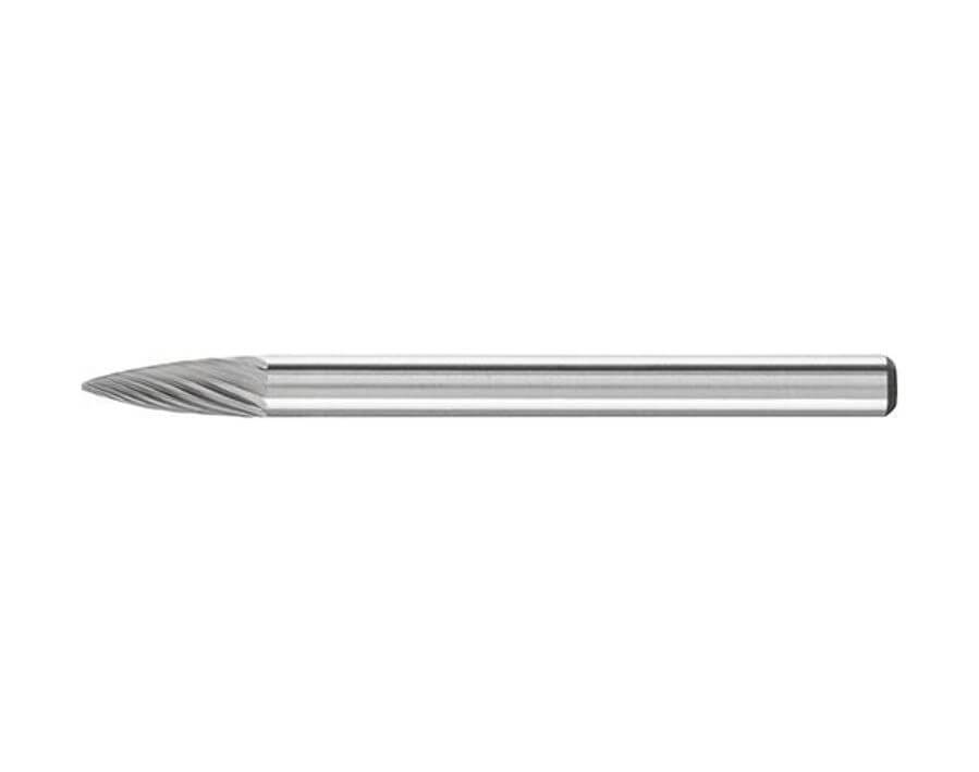 Hartmetall-Kleinfrässtift (Rotorfräser) DIN 8033 – Schaft-Ø 3 mm, Spitzbogenform SPG, Zahnung 5