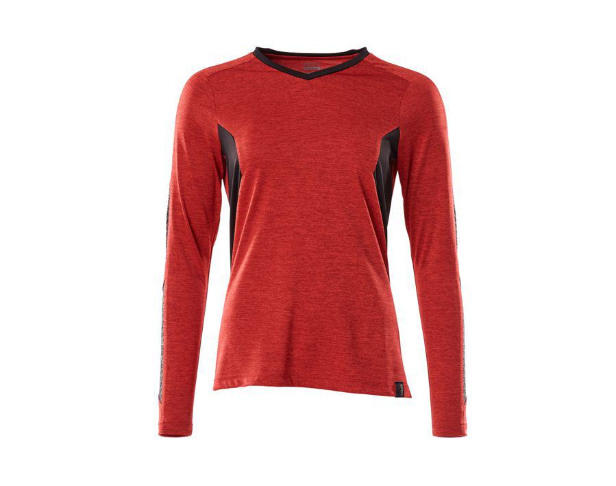 T-Shirt, Langarm ACCELERATE verkehrsrot/schwarz