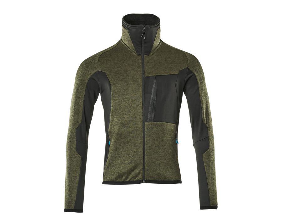 Fleecepullover mit Reißverschluss ADVANCED mossgrün/schwarz