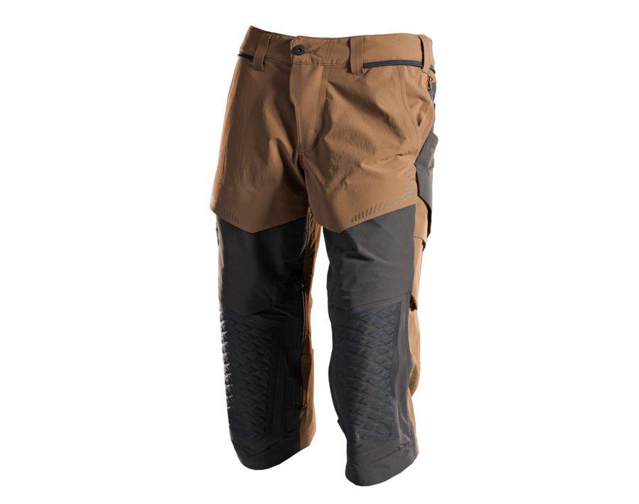 Dreiviertel-Hose mit Knietaschen CUSTOMIZED nussbraun/schwarz