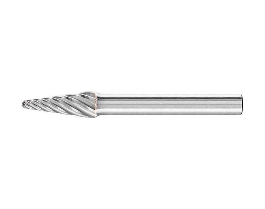 Hartmetallfrässtift (Rotorfräser) DIN 8033 – Schaft-Ø 6 mm, Rundkegelform KEL, Zahnung INOX