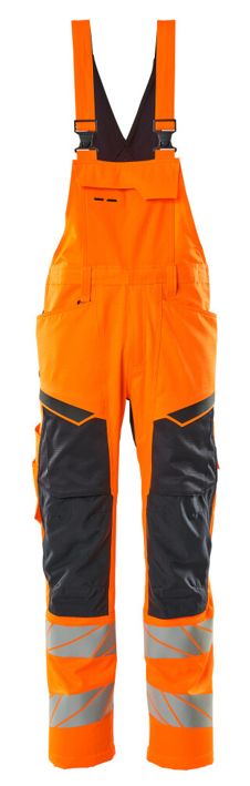 Latzhose mit Knietaschen ACCELERATE SAFE hi-vis orange/schwarzblau