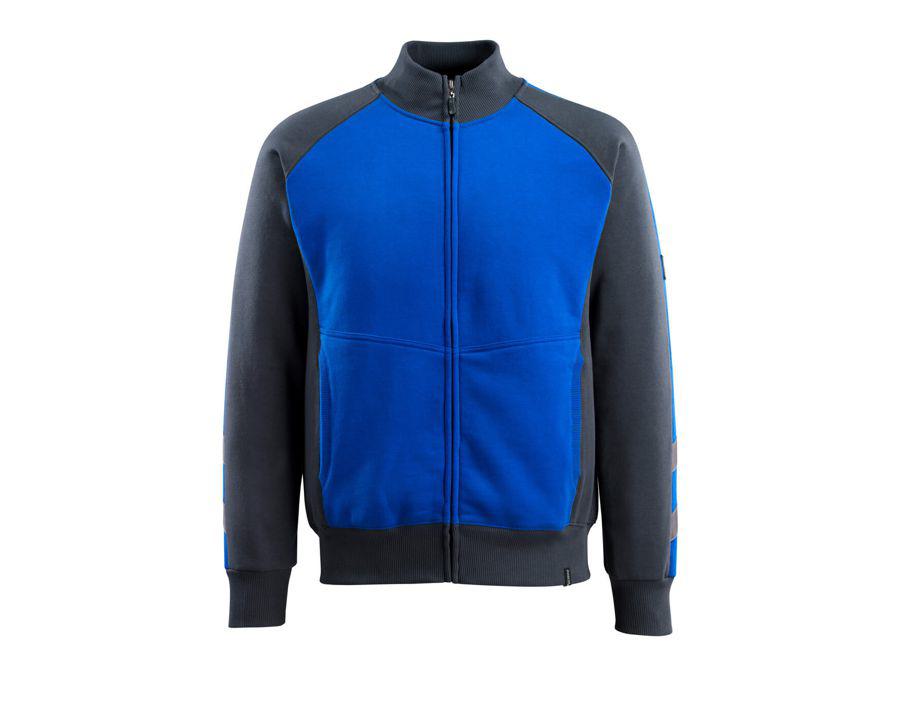 Sweatshirt mit Reißverschluss UNIQUE kornblau/schwarzblau