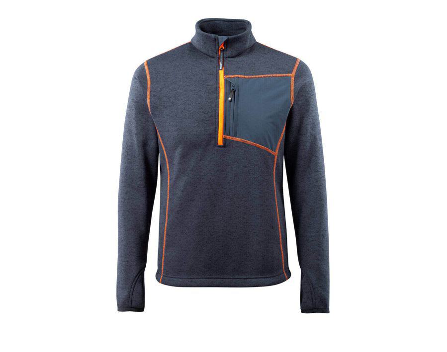 Strickpullover mit kurzem Reißverschluss HARDWEAR schwarzblau