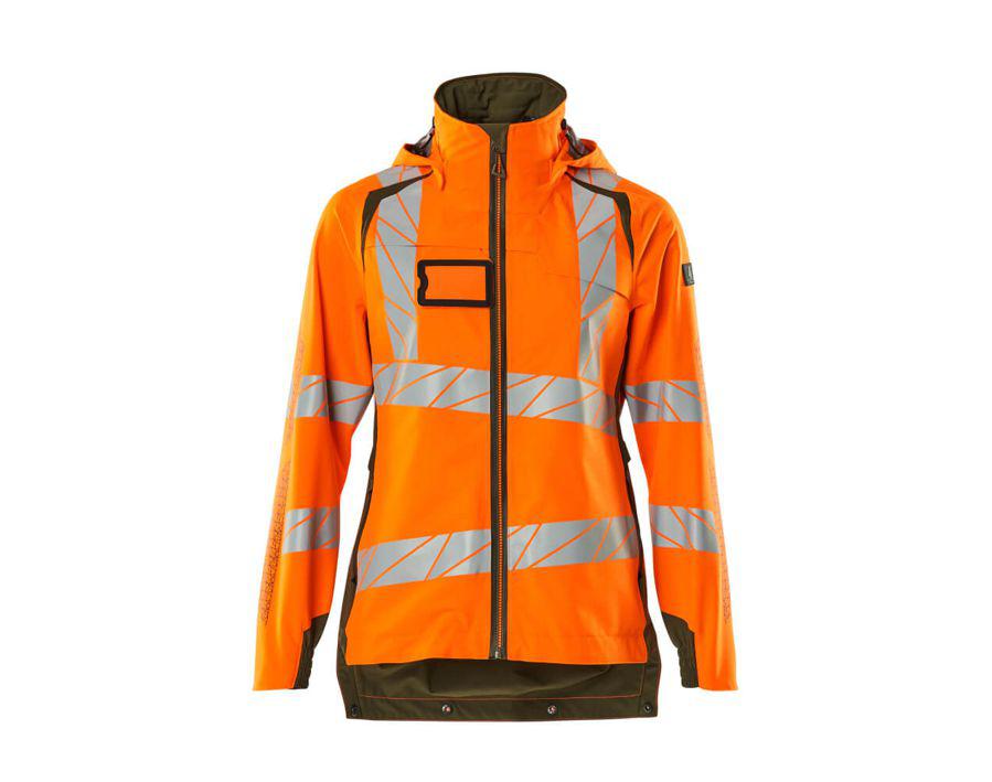 Hard Shell Jacke ACCELERATE SAFE hi-vis orange/moosgrün