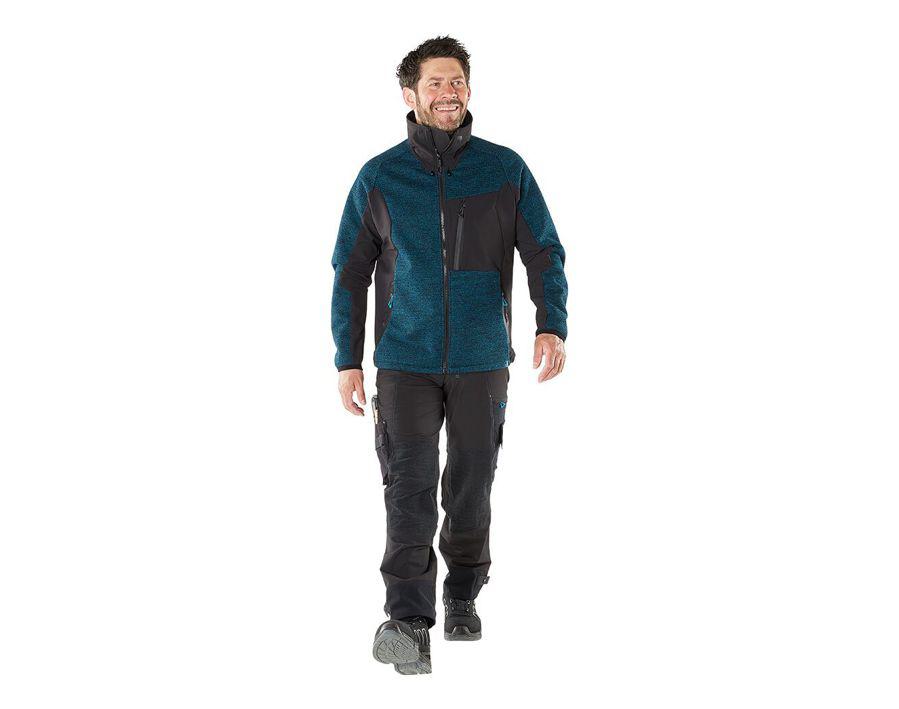 Strickjacke mit Reißverschluss ADVANCED Dunkelpetroleum/ schwarz