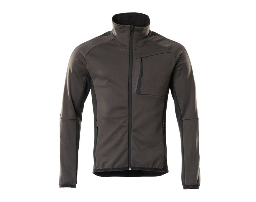 Fleecepullover mit Reißverschluss UNIQUE dunkelanthrazit/schwarz