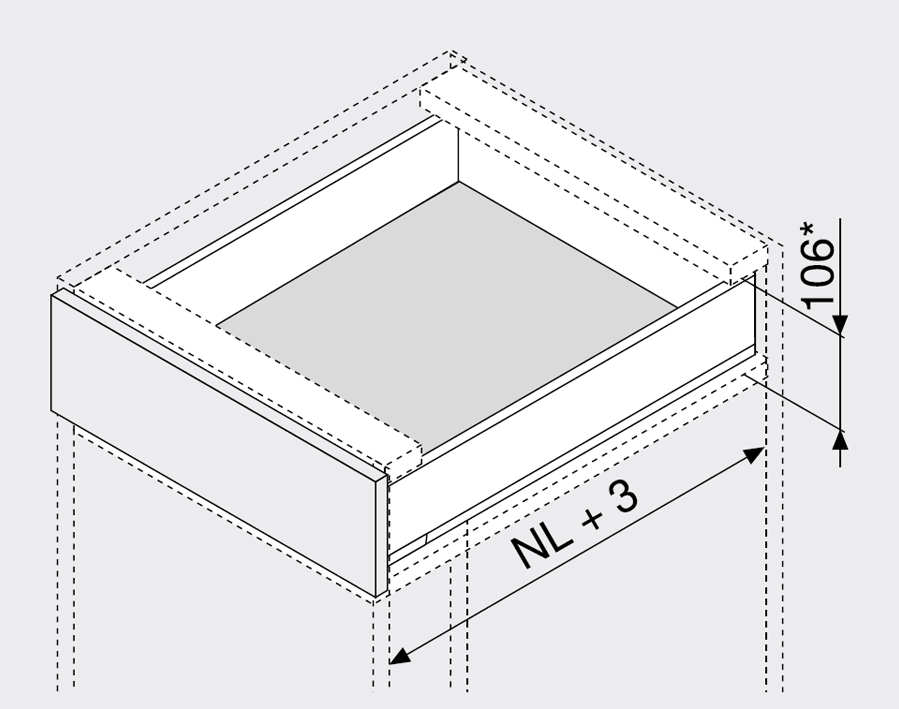 Legrabox - Höhe M - Oriongrau matt 