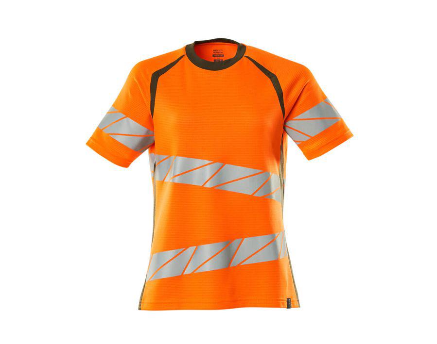 T-Shirt ACCELERATE SAFE hi-vis orange/moosgrün