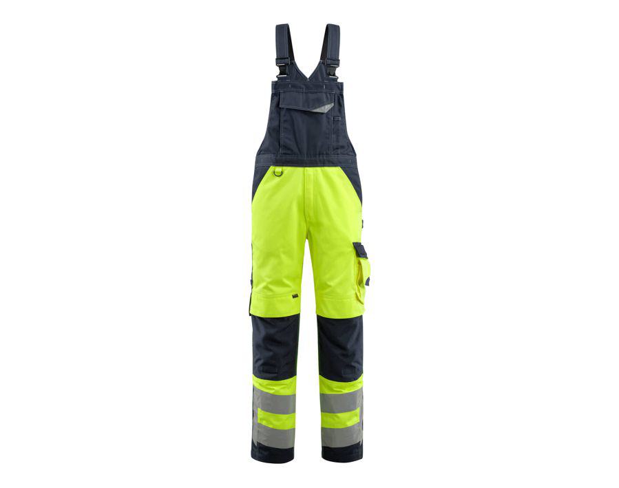Latzhose mit Knietaschen SAFE SUPREME hi-vis gelb/schwarzblau