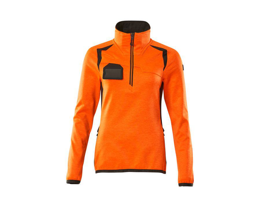 Fleecepullover mit kurzem Reißverschluss ACCELERATE SAFE hi-vis orange/dunkelanthrazit