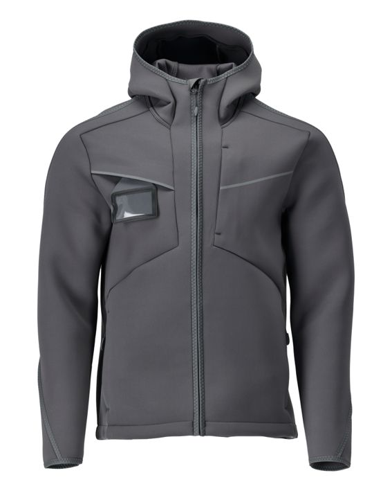 Soft Shell Jacke mit Kapuze CUSTOMIZED Anthrazitgrau