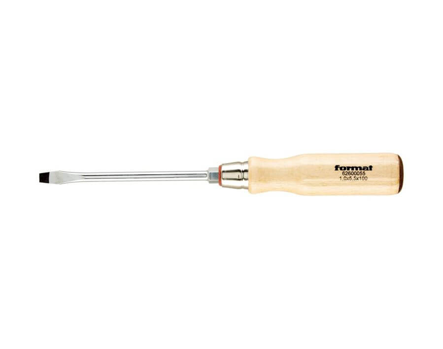 Schraubendreher für Schlitz, mit Holzheft