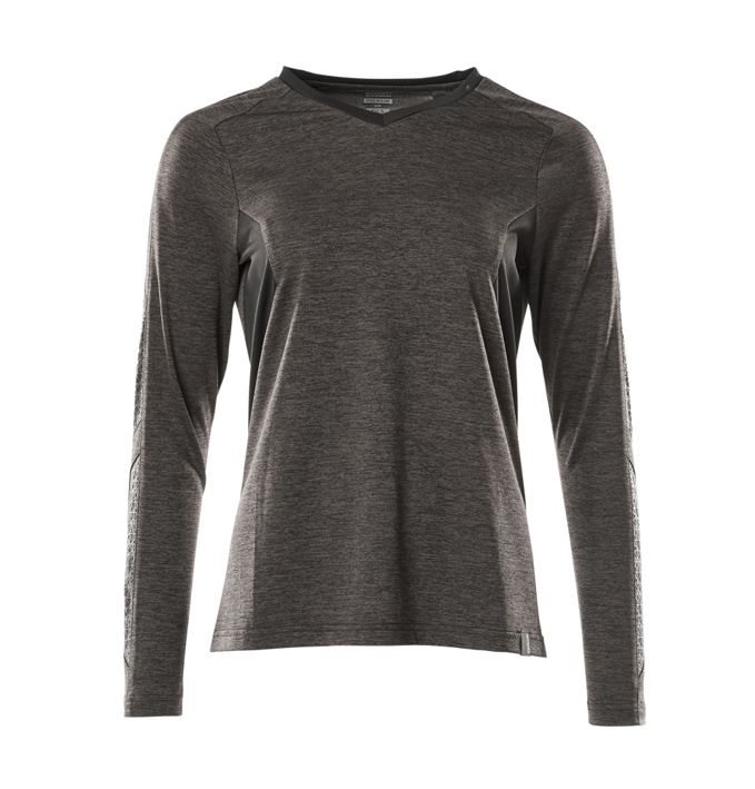 T-Shirt, Langarm ACCELERATE dunkelanthrazit/schwarz