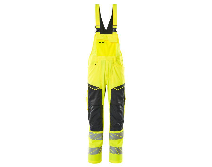 Latzhose mit Knietaschen ACCELERATE SAFE hi-vis gelb/schwarz