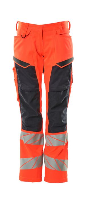 Hose mit Knietaschen ACCELERATE SAFE Hi-vis rot/schwarzblau