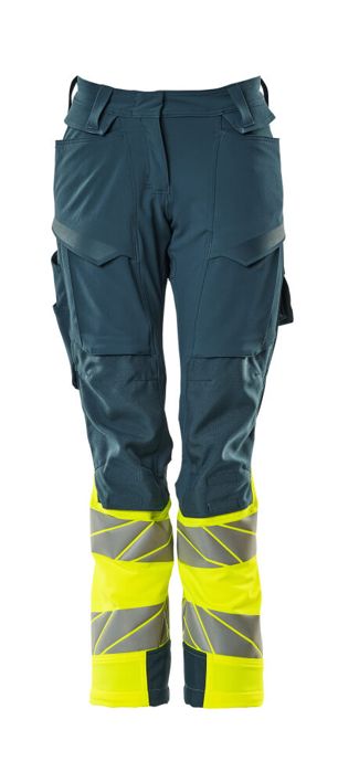Hose mit Knietaschen ACCELERATE SAFE dunkelpetroleum/hi-vis gelb