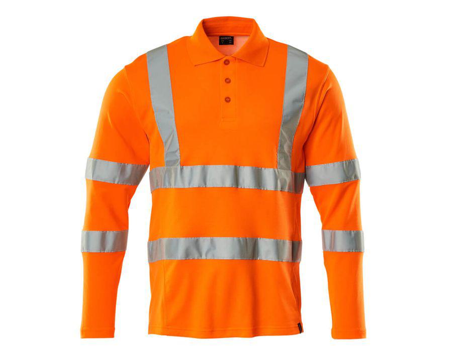 Polo-Shirt, Langarm SAFE CLASSIC hi-vis orange