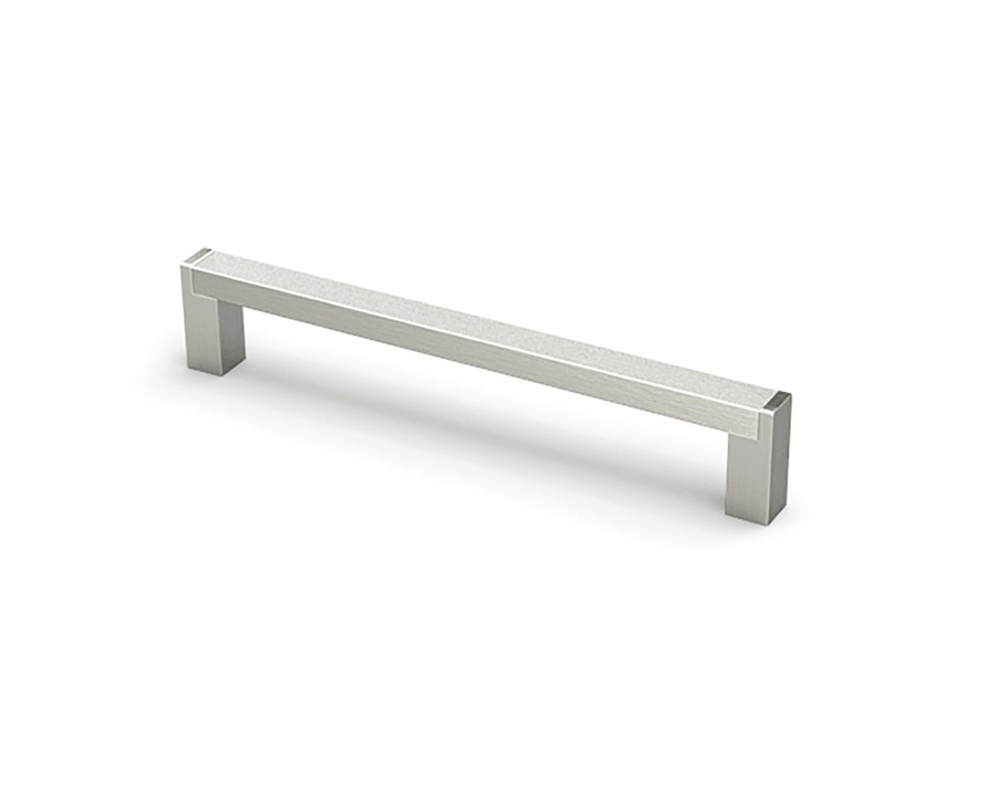Griff Bermeo, Bohrabstand 256 mm, L 269 mm, B 12 mm, H 32 mm, Schwarz matt / Edelstahl Optik gebürstet