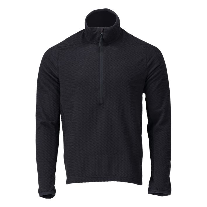 Microfleece Pullover mit kurzem Reißverschluss CUSTOMIZED schwarzblau