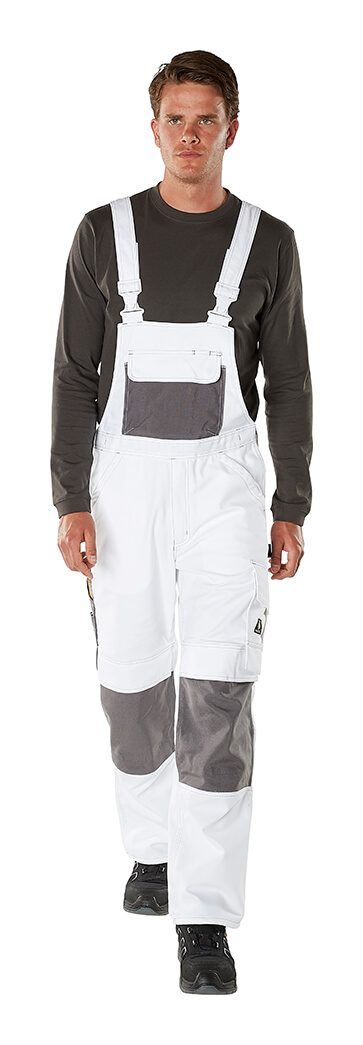 Latzhose mit Knietaschen HARDWEAR weiss