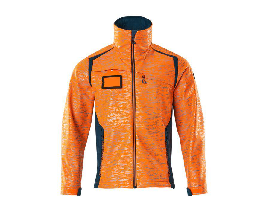Soft Shell Jacke ACCELERATE SAFE hi-vis orange/dunkelpetroleum