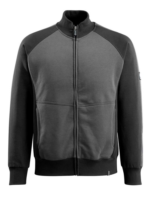 Sweatshirt mit Reißverschluss UNIQUE dunkelanthrazit/schwarz