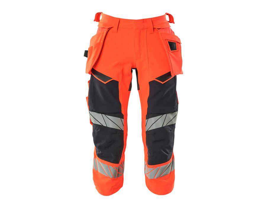 Dreiviertel-Hose mit Hängetaschen ACCELERATE SAFE Hi-vis rot/schwarzblau